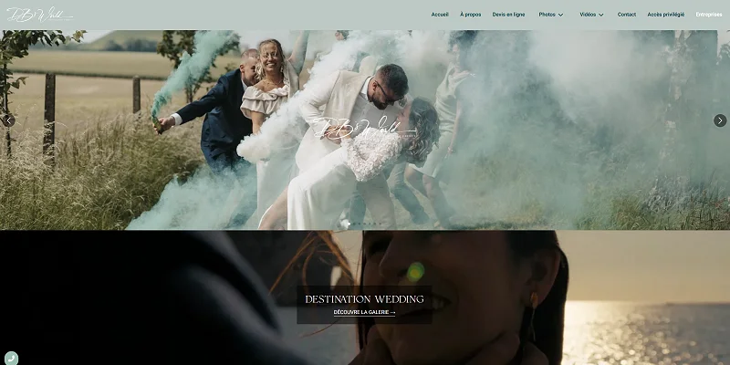 Page d’accueil du site vitrine de DB’s World, photographe professionnel